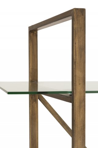 Étagère rectangulaire 4 niveaux TOTA en verre et métal or.